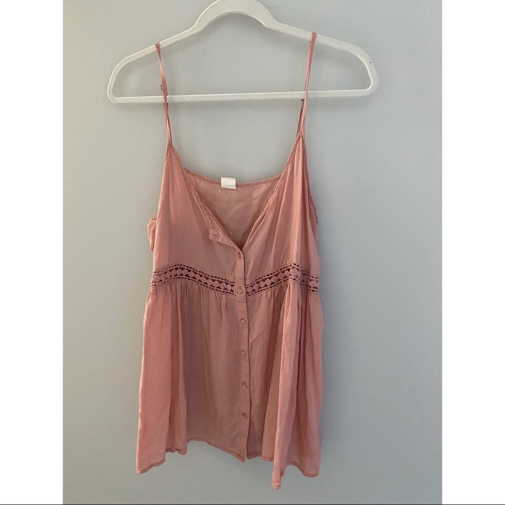 Pink flowy boho tank